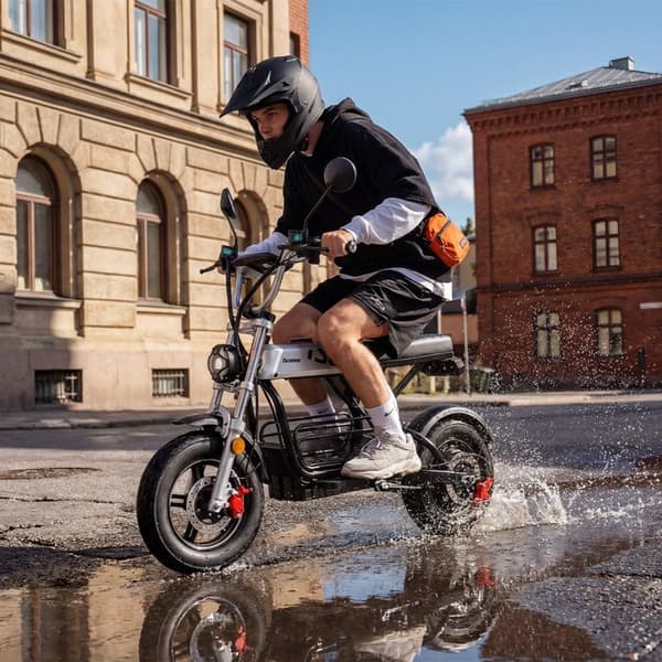El-scooter Trottinette DX5 PRO 52V 20Ah, Räckvidd 90km, Fatdäck 17", Silver