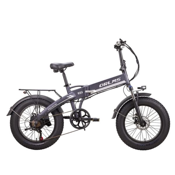 ORLMS S9F Fällbar Elcykel, 20" Feta Däck, Batteri 48V 13Ah, Grå