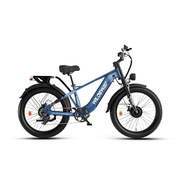 Elcykel Fat Bike Dubbel Motorisering med Moment Sensor WILDEWAY Soared-Max, Blå