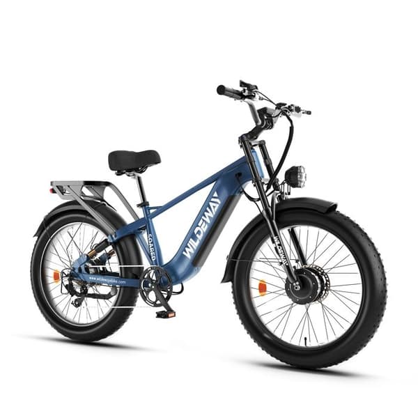 Elcykel Fat Bike Dubbel Motorisering med Moment Sensor WILDEWAY Soared-Max, Blå