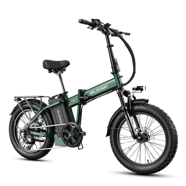 Fällbar Elcykel Wildeway FW11, 1680 Wh, Däck 20", Grön
