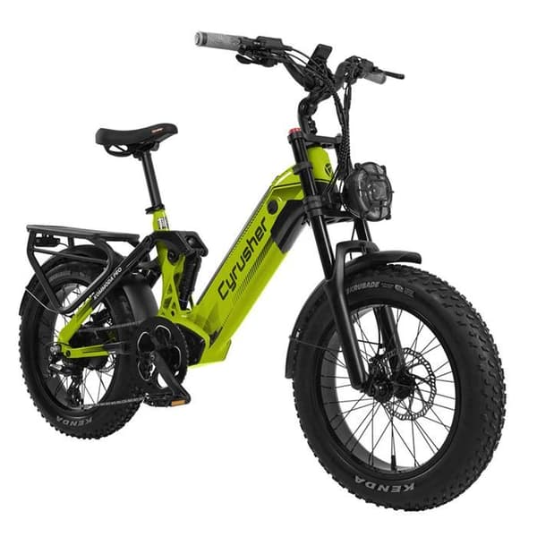 Cykel eldriven Cyrusher Kommoda Pro, avtagbart batteri 52V 20Ah, grön