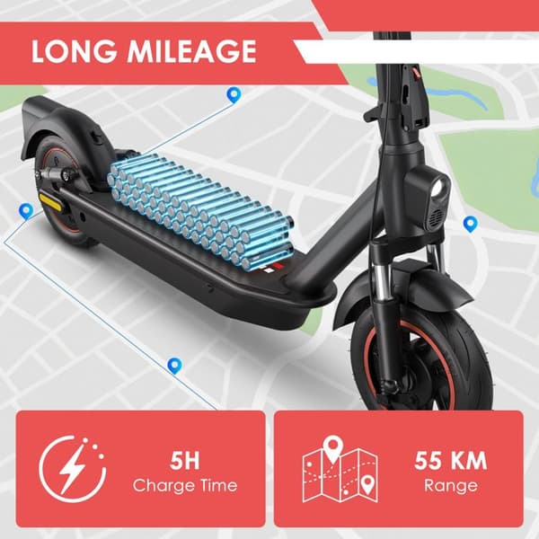 El-scooter OOK-TEK MAX, Batteri 36V 13Ah, 10", Dubbel fjädring, Grå