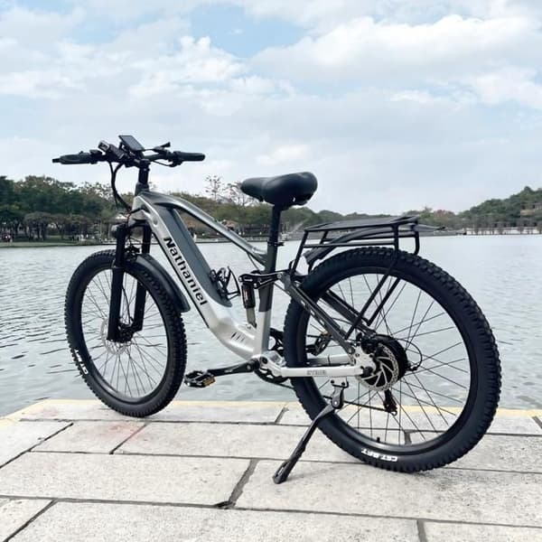 VTT Elektrisk Helt Upphängd Nathaniel SYR03, 27,5" Lång Räckvidd, Silver
