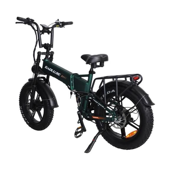 Fällbar Elcykel Stora Däck BAOLUJIE D2, 960Wh, Dubbel Fjädring, Grön