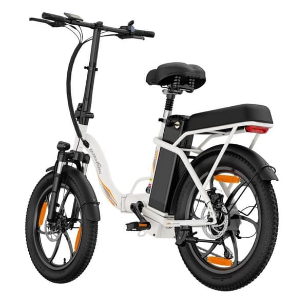 ZAZAWORK C16 Fällbar Elcykel, 48V 16Ah, Däck 20×3.0, Vit