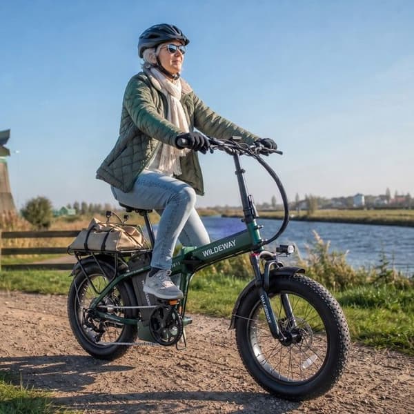 Fällbar Elcykel Wildeway FW11, 1680 Wh, Däck 20", Grön