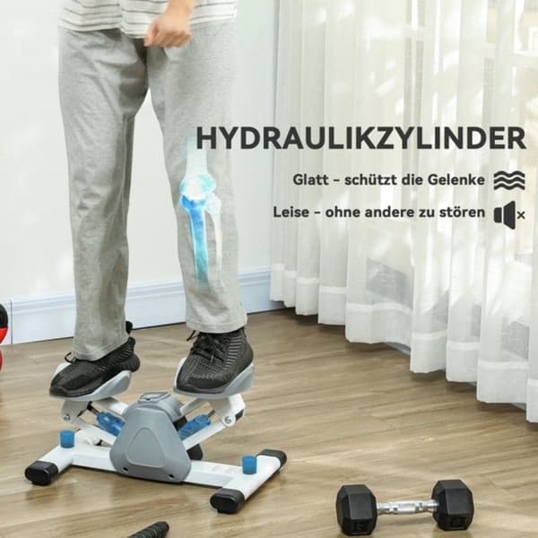 Mini-Stepper för Hemmet, Halkfria Pedaler, Kompakt, Grå