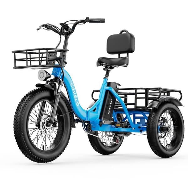 CBVELO C16 Fällbar Eltrike, Fatdäck 4", Öppen Ram, Blå