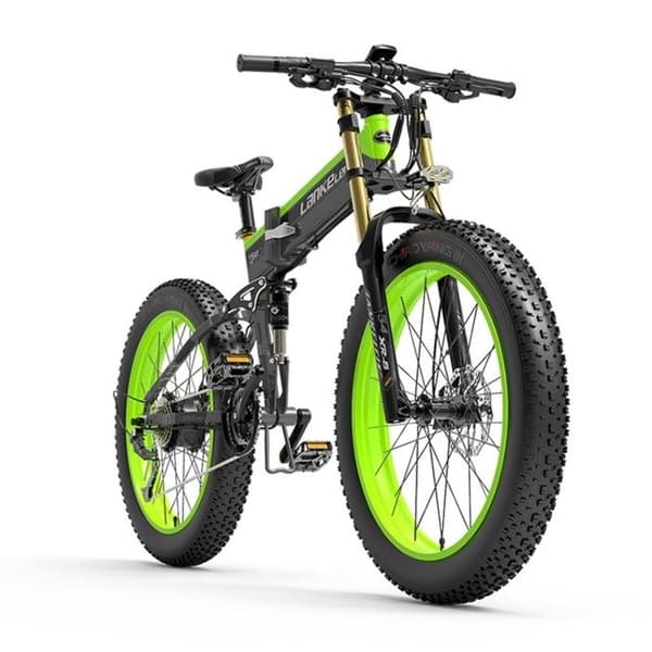Landsvägs elcykel LANKELEISI XT750 PLUS, Fällbar, Grön