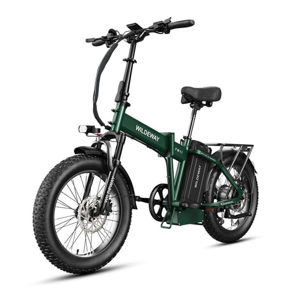 Fällbar Elcykel Wildeway FW11, 1680 Wh, Däck 20", Grön