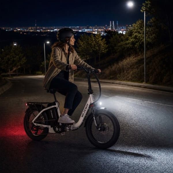 Vikbar Elcykel Öppen Ram Wildeway FW11S, 48V 35Ah, Däck 20", Vit