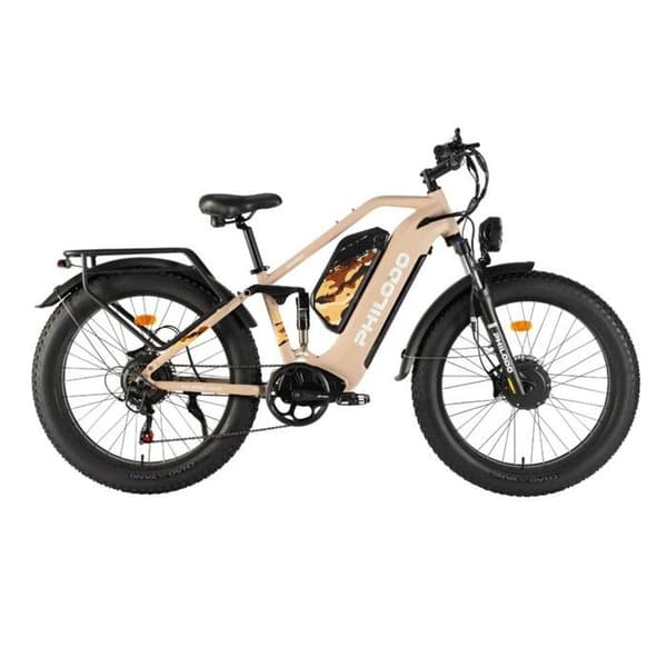 PHILODO JUMBO Elcykel Dubbel Batteri Dubbel Motor 46Ah, Gul