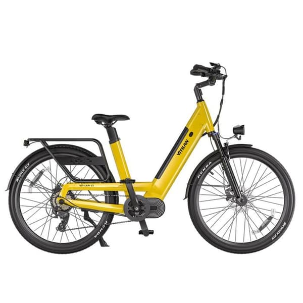 Stads elcykel VITILAN L5 - Moment sensor - Gul