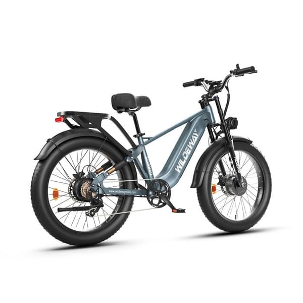 Elcykel Fat Bike Dubbel Motorisering med Moment Sensor WILDEWAY Soared-Max, Grå