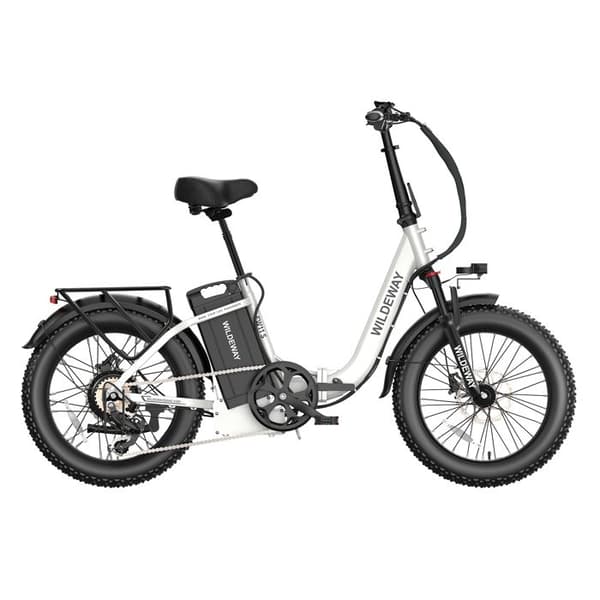 Vikbar Elcykel Öppen Ram Wildeway FW11S, 48V 35Ah, Däck 20", Vit