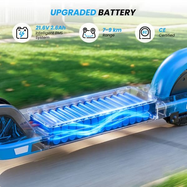 K4 Fällbar El-scooter för Barn med LED-belysning för 6–12 År, Blå
