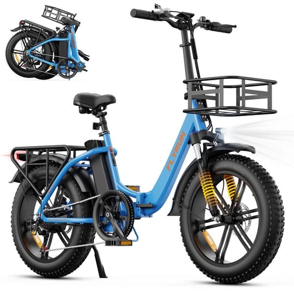 Kompakt Fällbar Elcykel FLYRUN F2014, 624Wh, 20×3", Blå