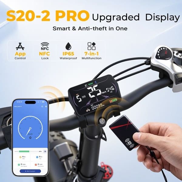 VARUN S20-2 Pro Elcykel Fällbar 20 Tum Batteri 48V 13Ah, Vit