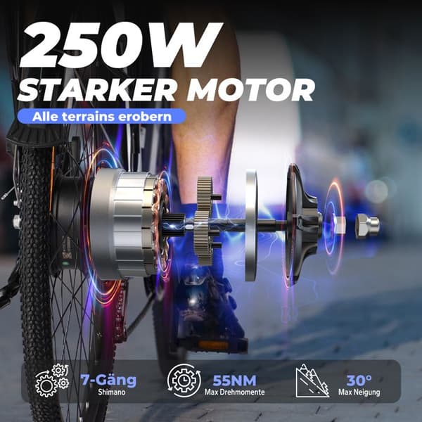 Elcykel VARUN S700-1, 27,5″, Terräng, Svart