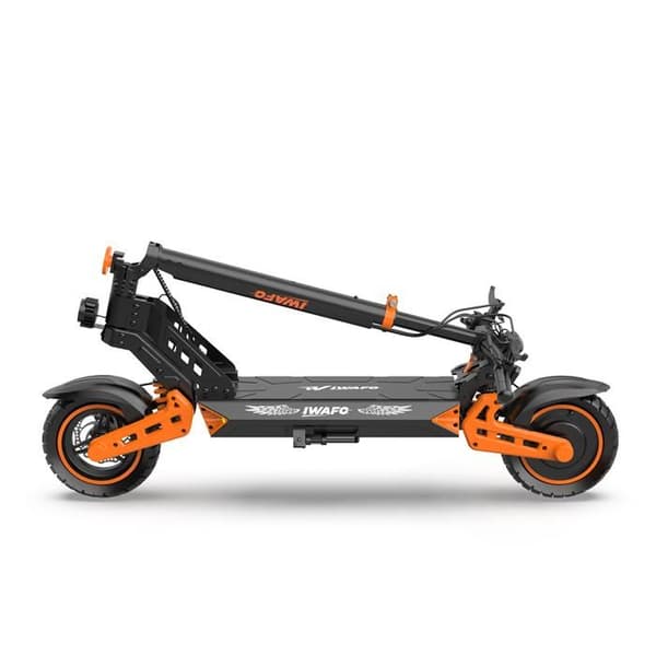 El-scooter IWAFO IS2 - 800W, Fällbar Terrängmodell med Säte & Förvaringsutrymme, Orange