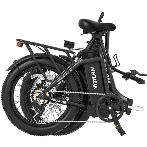 VITILAN U3 Fällbar Elcykel med Breda Däck, Svart