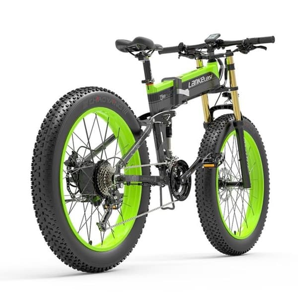 Landsvägs elcykel LANKELEISI XT750 PLUS, Fällbar, Grön