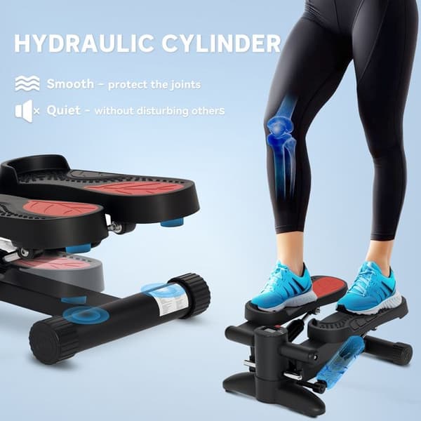 Mini-Stepper för Hemmet, Träningscykel med LCD-display, Svart