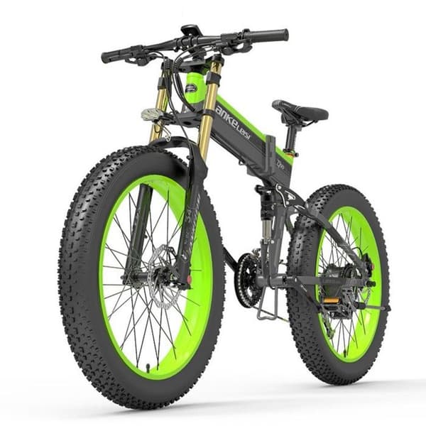 Landsvägs elcykel LANKELEISI XT750 PLUS, Fällbar, Grön