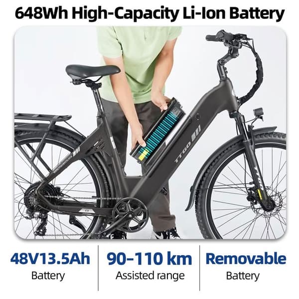 Elcykel TTGO C5 250W, Batteri 48V 13.5Ah, Hydrauliska bromsar, 27.5”, Grå