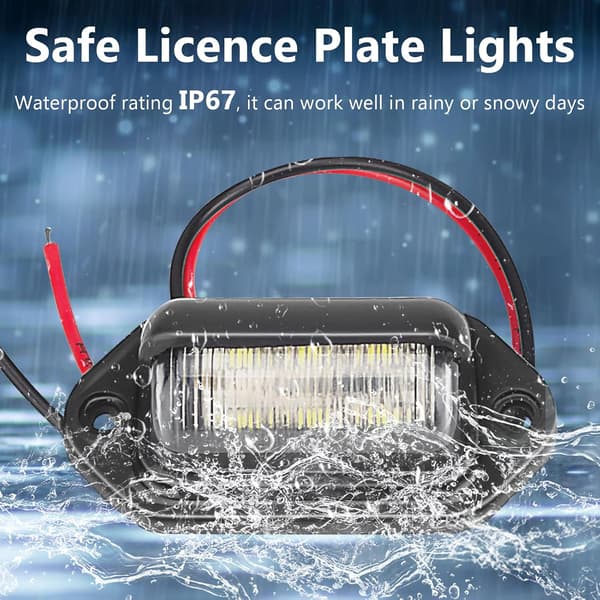 LED nummerpladebelysning - 3W 500lm 12-24V - sæt med 2 - sort