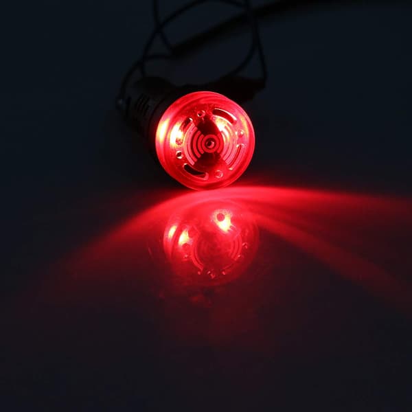 AC/DC 12V LED Blinkende Alarmindikator Panel Buzzer Rød 3 Stk.