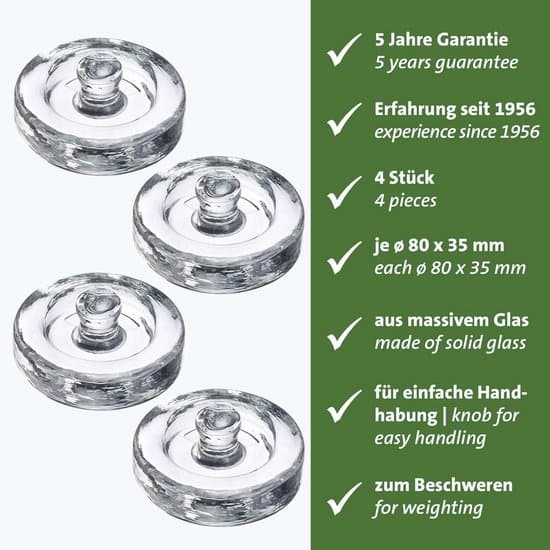 Fermenteringsvikter Set med 4 Glas för Optimal Fermentering – Ø 8cm