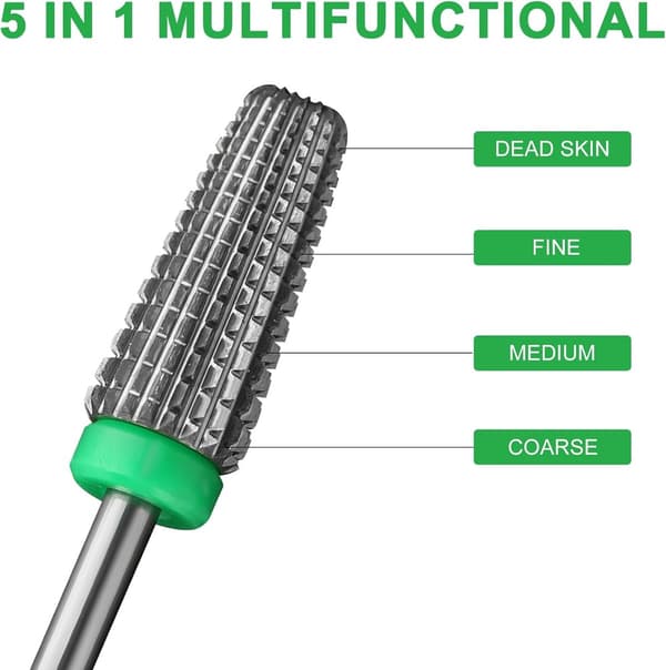 Neglebor - Wolfram Bits - Neglestyling - 5-i-1 Multifunktionel - 3/32 Tommer - Sølv
