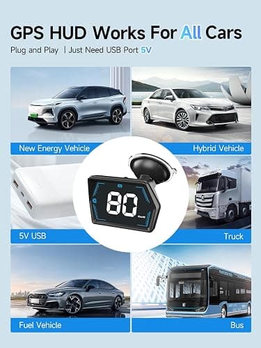 Digitalt speedometer head-up display, GPS speedometer, sort