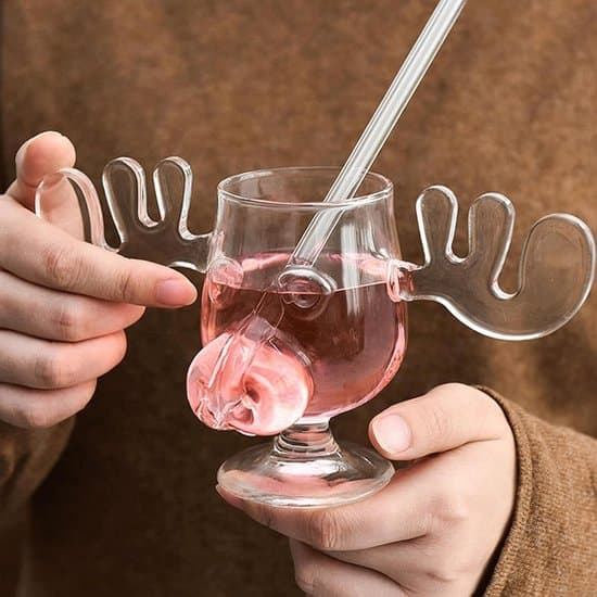 Älgmugg Glas - Säker Förpackning, Julglas, Älgmugg, 12 cm, 200 ml, Transparent Julklapp