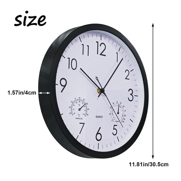 Modern minimalistisk väggklocka i trä (vit, 30 cm)