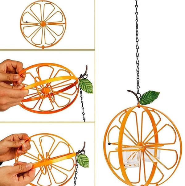 stykke - Kolibrifoderautomat - Udendørs foder- og drikkeskål - Kolibrifoderautomat - Foderautomat til Clementine Oriole - Orange