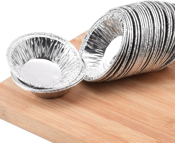 100 stycken aluminiumfolie äggformar – 7 cm – engångsformar