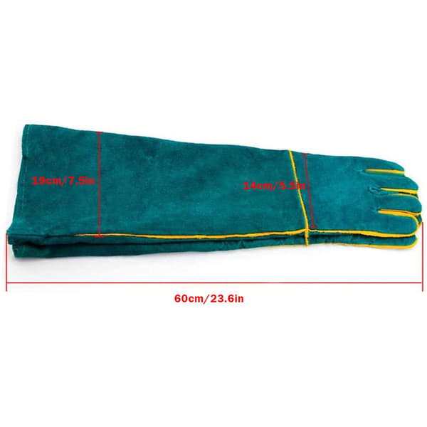 Dyreværnshandsker, bideresistente, 60 cm, holdbare bideresistente handsker til vask, pleje, svejsning og håndtering af dyr