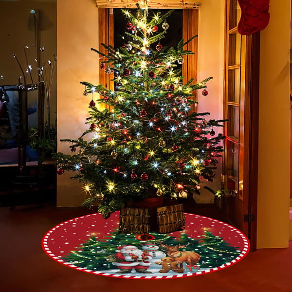 Röd julgransmatta, julgransfotskydd