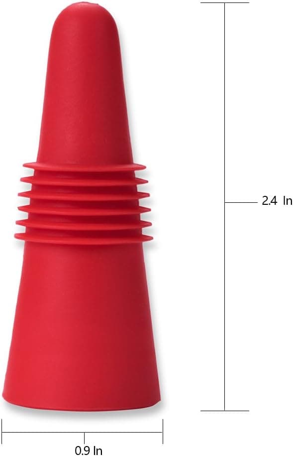 Flaskproppar (5 stycken), silikonflaskproppar och dryckesflaskproppar, röd.
