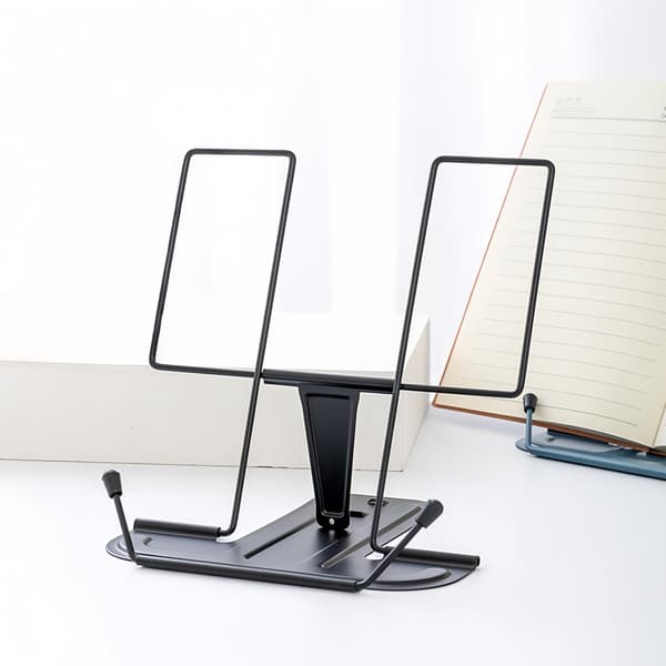 Læsebogstativ, justerbar læsestøtte, foldbart design, multifunktionelt displaystativ til opskriftsbøger, lærebøger, tablets, noder