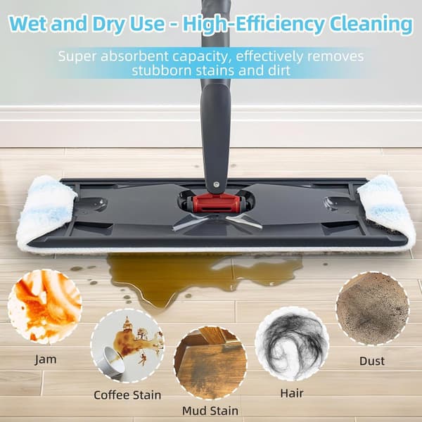 6-delars ersättningsmoppset O Cedar H2prO moppsystem - Vileda H2PrO Flat Mop Refill Kit - mopphuvudbyte - ersättningsmoppdynor - 6-delars
