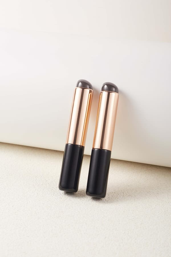 Premium silikone makeupbørstesæt - 2 meget elastiske makeupbørster til læbestift, læbeglans og concealer