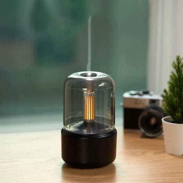 Aromadiffuser Pink. Æterisk Olie Atomizer - Luftfugter - Industriel Design - Diffuser Lampe - Diffuser med Lampe - Stemningsfuld LED Belysning