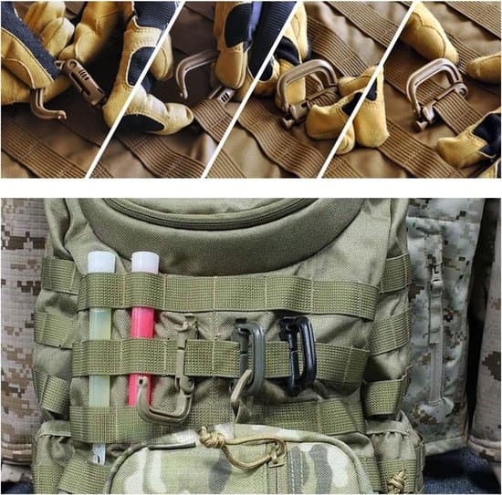 Förpackning med 12 karbinhakar - Molle-tillbehör - D-formad karbinhake - Plastkarbinhake