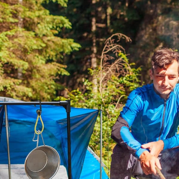 Bungee-snore - Elastiske stropper - Camping og rejser - Robuste teltankre - 0,6 cm tykkelse - Gul Sort