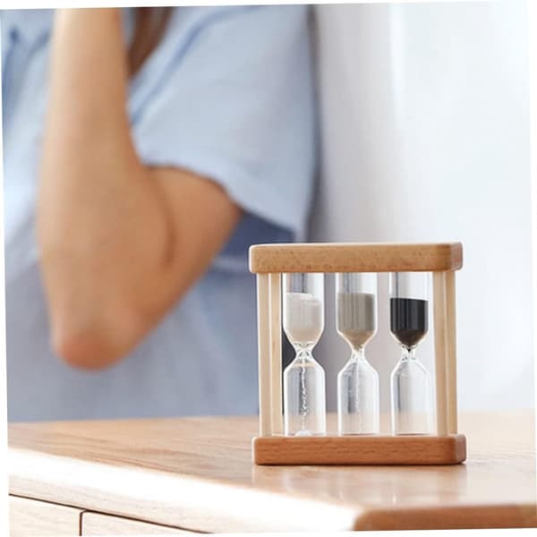 Timeglas Sæt - Køkken Timer - Tidsstyring - 3-i-1 Design - 3-5-1 Minut - Sort Hvid Grå