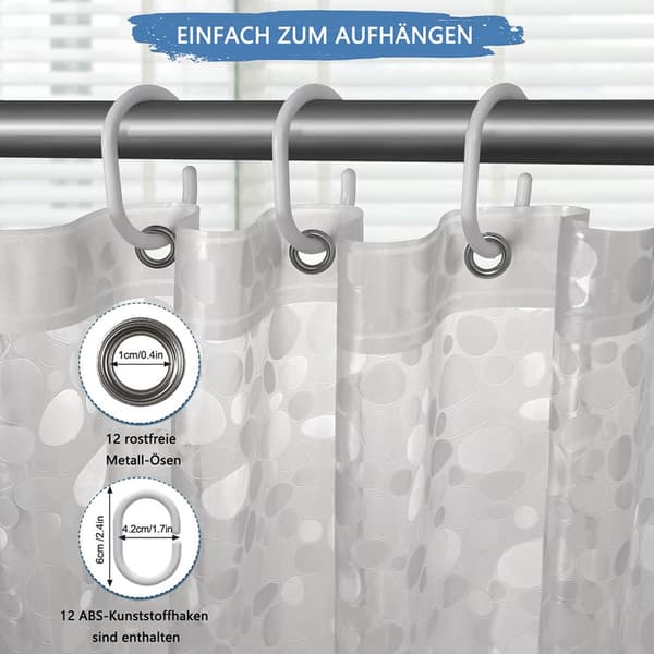 Duschdraperi-Transparent-Vattentätt-Badrum-Bredd-180cm